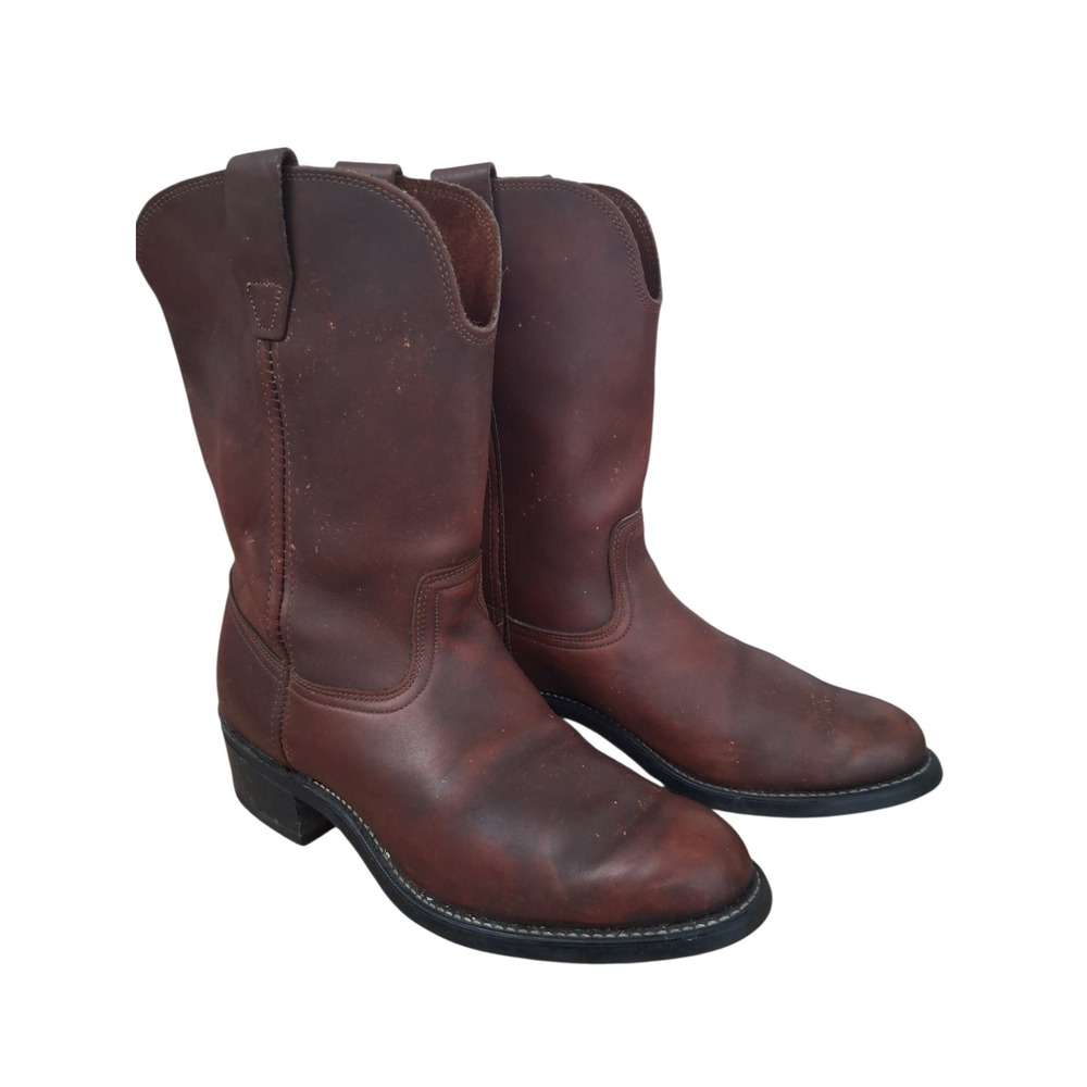 Vintage Vulcan Western Mens‎ size 8½D Smooth Leather Cowboy Boots Oil Resistant